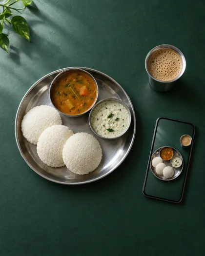 Photo of an idli breakfast